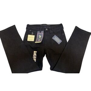 NWT U.S. Polo Assn. Straight Fit Black Jeans Casual Size 7 Kids/boys Stretch